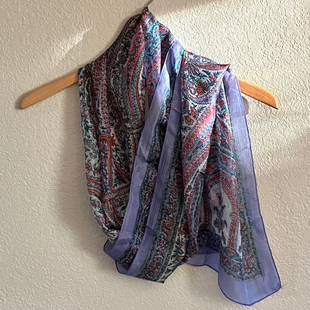 Silk Paisley Pattern Scarf